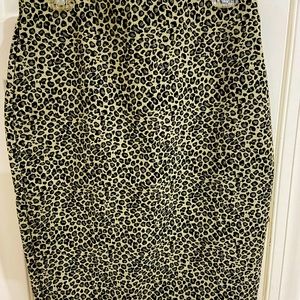 leopard print high waist pencil skirt by Express
